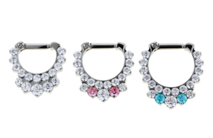 Odyssey Prong-Set Faceted Gem Septum Clicker 19