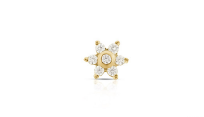 Threaded 18k Gold Echo Faceted Gem End