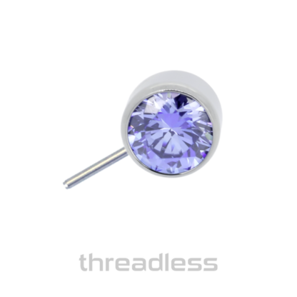 Threadless Bezel-set Faceted Gem Single Side-Set Orbit